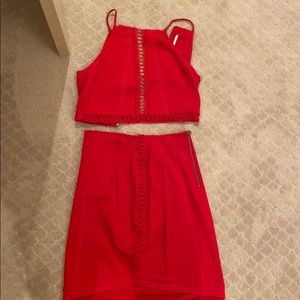 Red free people two piece set